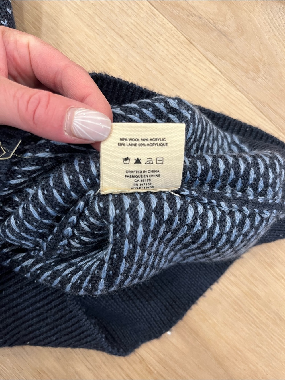 Frank & Oak Charcoal and White Knit Crewneck Sweater - Picture 3 of 3